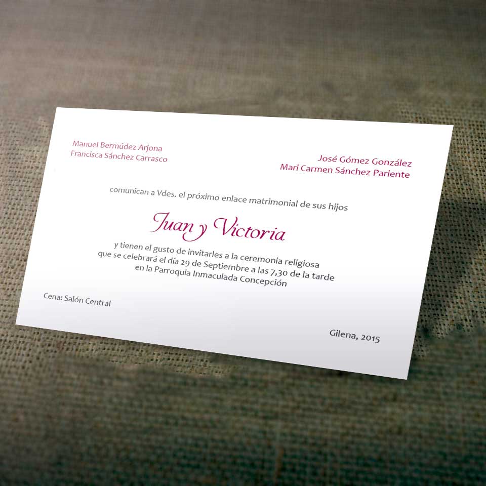Invitaciones boda (165x104 mm.). Las tarjetas que buscas